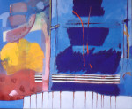 eating watermelon on my balcony, 160x130, 2001